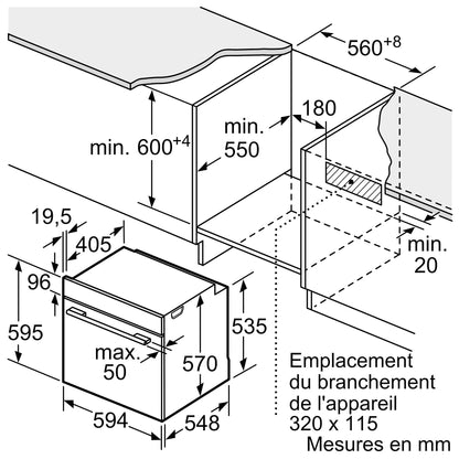 Bosch HBG557EB3F, Série 6, Four, Encastrable, Noir
