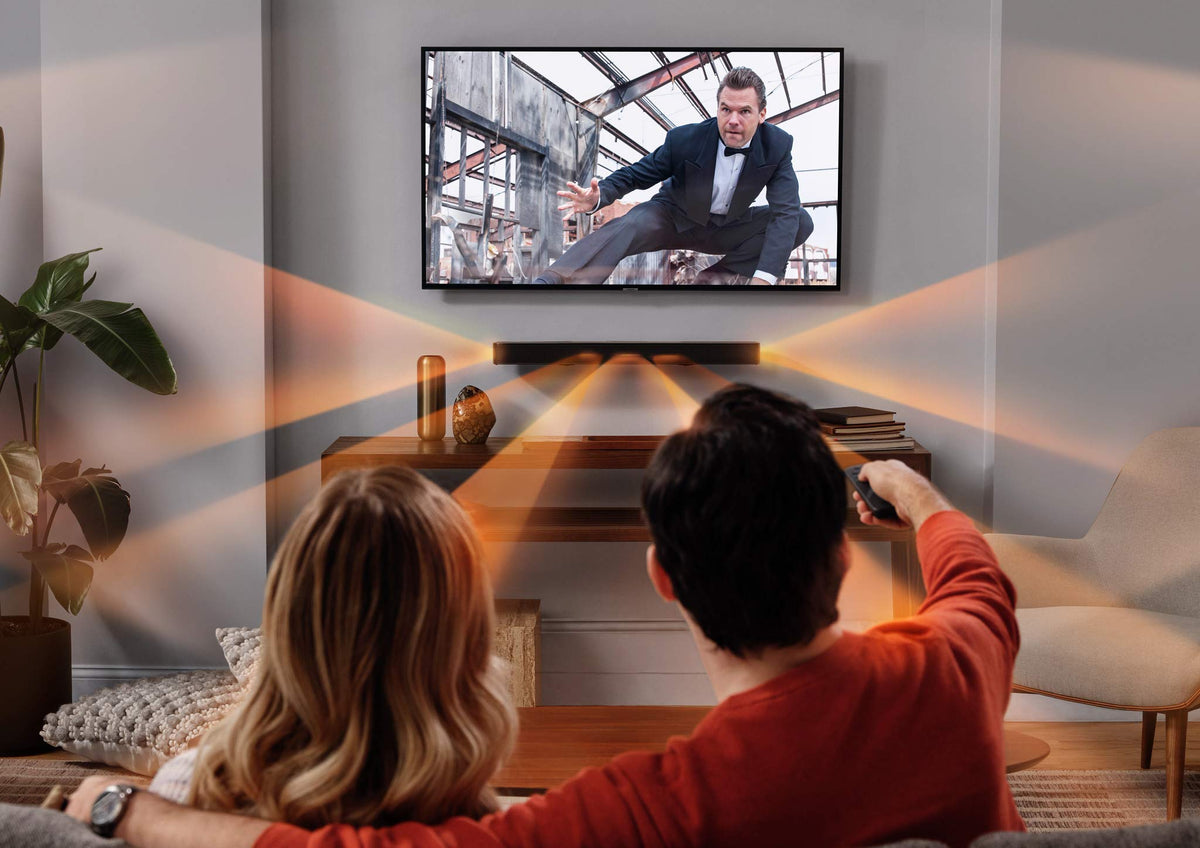 JBL Bar 5.0 MultiBeam barre de son télé - Connectée au Bluetooth - Dolby Atmos et son multicanal MultiBeam avec basses intenses sans caisson de basses séparé - Connexion Alexa & Chromecast