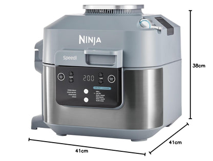 Ninja Speedi 10-en-1 Cuiseur rapide, Air Fryer, Friteuse à air et Multicuiseur, 5.7L, Repas pour 4 en 15 minutes, Vapeur, Gril, Cuire au four, Rôtir, Saisir, Mijoter et plus, Gris Sel de Mer, ON400EU