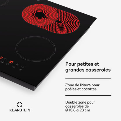 Klarstein Plaque Induction 6500W, Plaque de Cuisson Electrique à Induction, Plaque Induction Encastrées 4 feux, Tables de Cuisson, Plaques chauffantes ThermoBoost, Rechaud Electrique pour la Cuisine