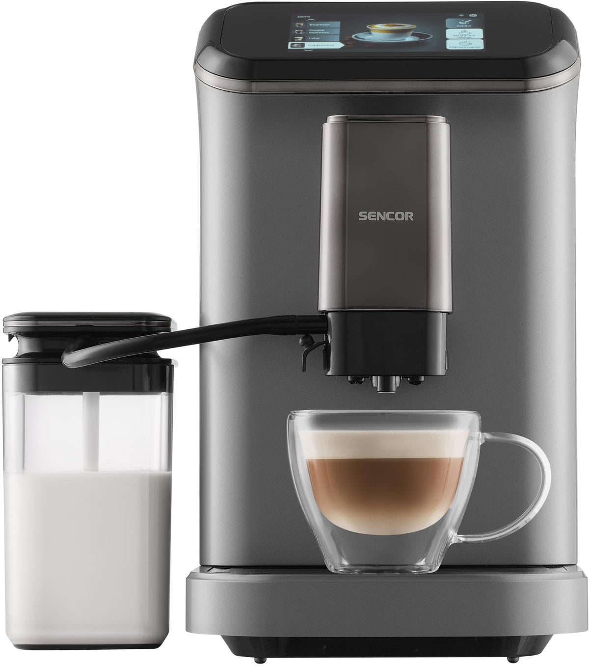 SENCOR Machine à Café Automatique avec Wi-Fi, Écran TFT, 20 Bars, Réservoir 1,5 L, Broyeur 15 Niveaux
