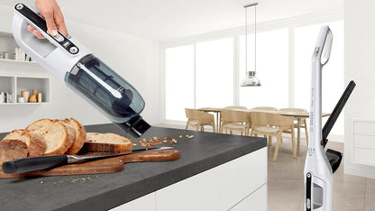 Bosch Flexxo 25.2V Série I 4 – Aspirateur Rechargeable sans Fil 2 en 1, aspirateur Balai et aspirateur à Main, autonomie de 55 Min, avec la Technologie Bosch Lithium-ION, Couleur Blanc