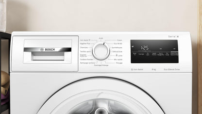Bosch WAN28258FR, Série 4, Lave linge hublot, 8 kg, 1400 trs/min, Blanc