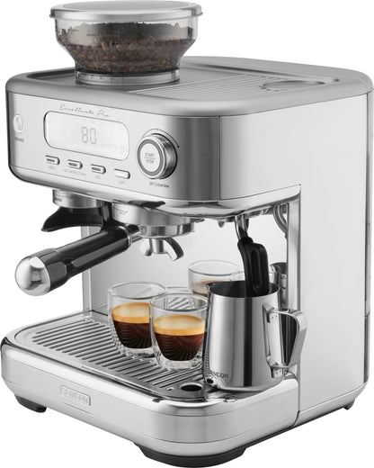 SENCOR Machine Expresso, Mousseur à lait, Broyeur Café à Grain, Ecran LCD, Caftière Espresso, Cappuccino, Expresso avec Broyeur Barista Express, Excellence plus, Réservoir Eau et Café Grande Capacité