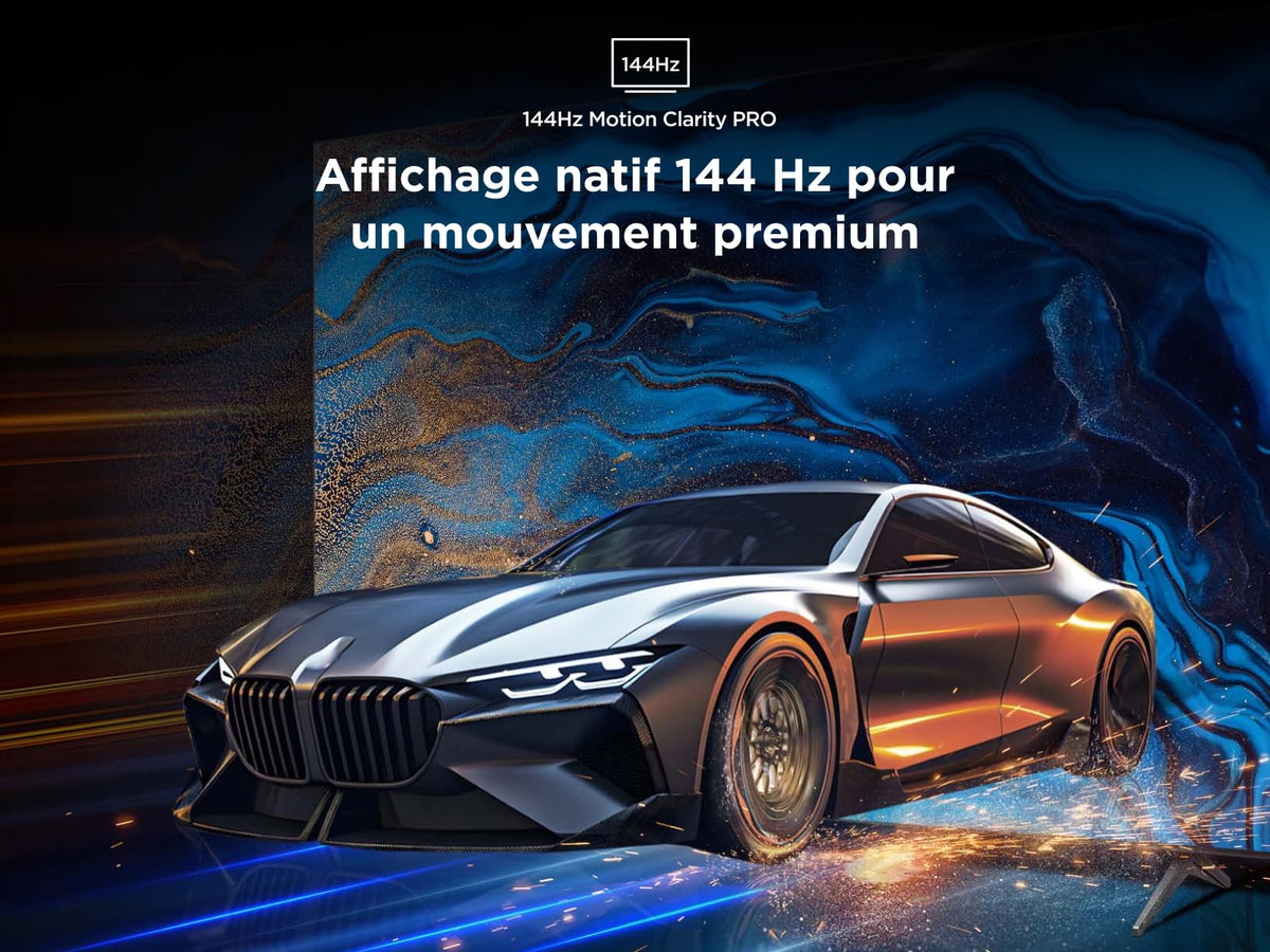 TCL 55Q6C QD-Mini LED TV, 4K HDR Premium 1000nits, Smart TV alimenté par Google (Dolby Vision IQ et Atmos, système Audio Onkyo 2.1, Motion Clarity Pro 144Hz, contrôle Vocal Mains Libres)