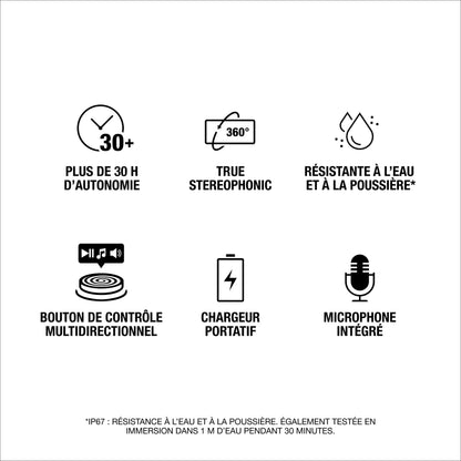 Marshall Middleton II Enceinte Bluetooth Portable Plus de 30 Heures d'autonomie, étanchéité IP67 - Noir et Laiton