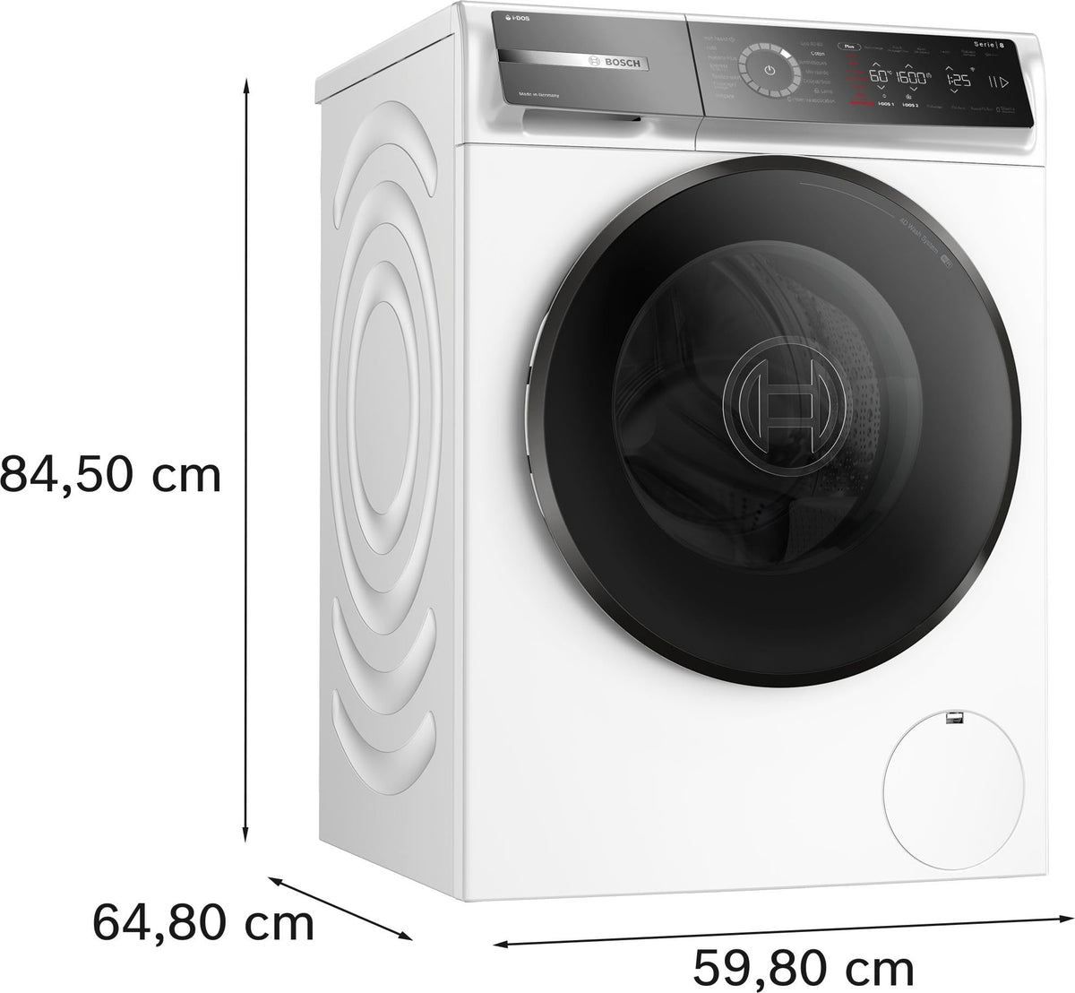 Bosch WGB256A2FR, Série 8, Lave-linge front, 10 kg, 1600 trs/min, Blanc