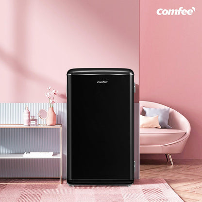 Comfee' RCD93BL2EURT(E) Réfrigérateur Sous-Plan, 93L, Réfrigérateur Rétro Pose Libre avec Compartiment Réfrigérant, Thermostats Réglables, Lumière LED, Noir