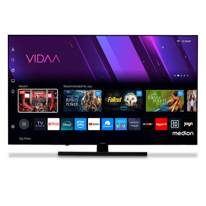 MEDION TV 50 Pouces 4K (125,7 cm) QLED Television (Smart TV 4K, Dolby Vision HDR, VIDAA Store, Prime Video, Disney+, DAZN, Paramount+, DTS X, Dolby Atmos, PVR, Bluetooth, MD 850600)