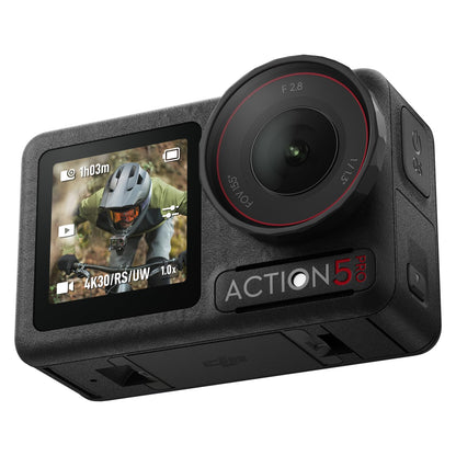 DJI Bundle Standard Osmo Action 5 Pro, Caméra Étanche avec Capteur 1/1,3", Vidéo 4K/120 IPS, Suivi de Sujet, Stabilisation, Double Écran Tactile OLED, Caméra d’Action 4K Idéale pour Sports, Vlog