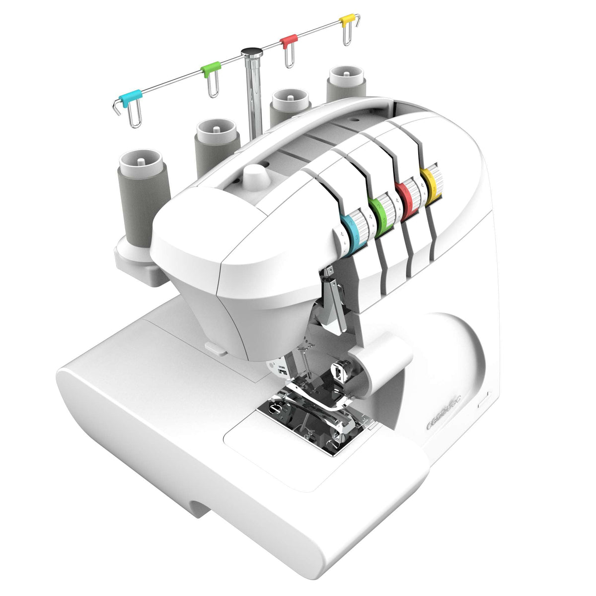 Cecotec Machine à Coudre Bellecouture Overlock, Vitesse 1100 tr/min, Pression du Pied-De-Biche Réglable, Entraînement Différentiel, Fonctions de Point à 4 Fils et Kit d'Accessoires