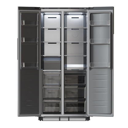 Cecotec Réfrigérateur américain Bolero CoolMarket SBS 436 SBI Inox E. Réfrigérateur américain inox, 436L, Total No Frost, Inverter Plus, MultiAirFlow, refroidissement rapide, congélation rapide.