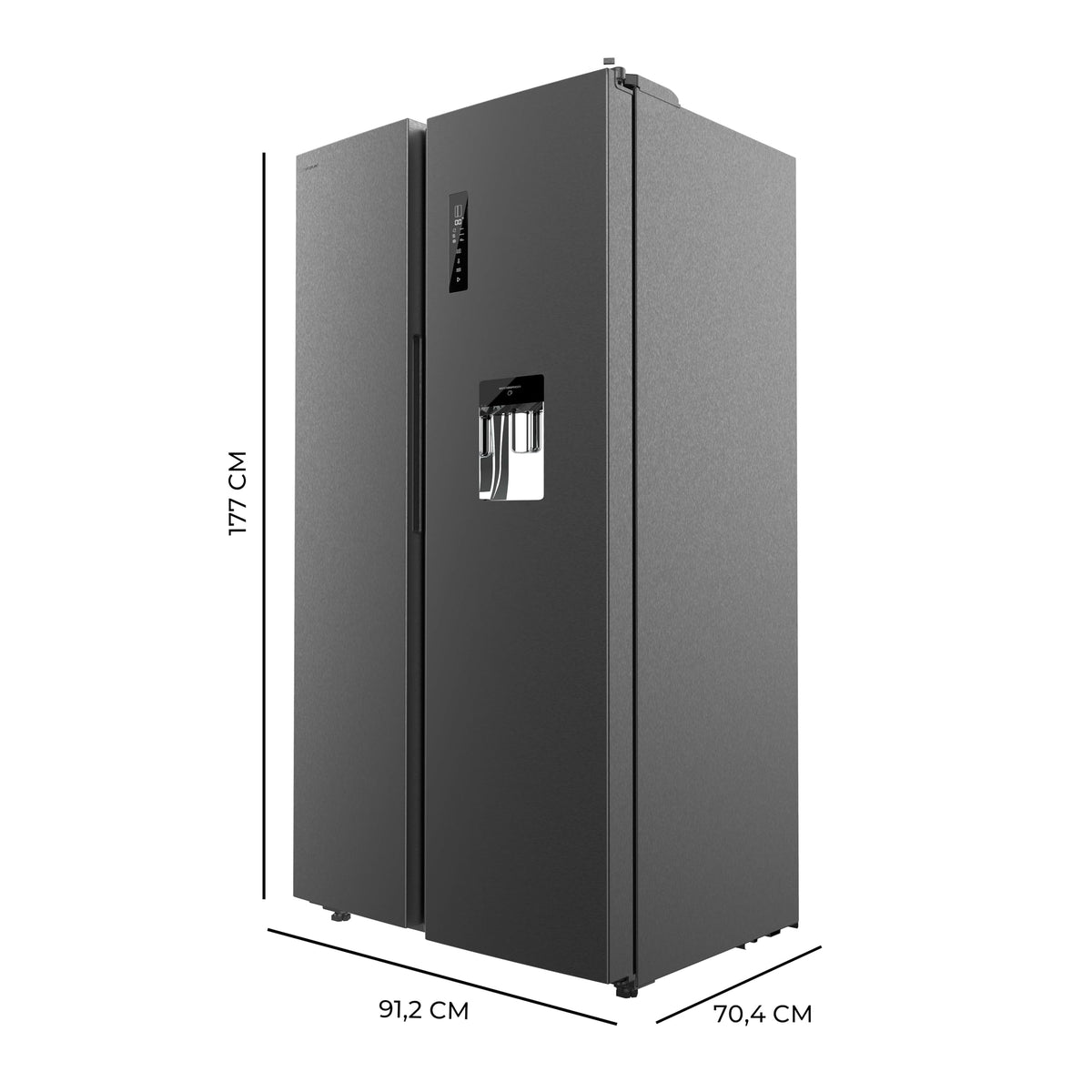 Cecotec American Refrigerator Bolero CoolMarket SBS 559 Dark E. 559L, 177 cm X 90 cm, Class E, Multi Air Flow System, Total No frost, Inverter plus motor.