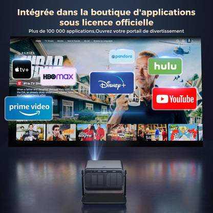 Vidéoprojecteur 30000 Lumens Projecteur Video Auto Focus/Keystone WiFi Bluetooth AMEELA Portable Videoprojecteur 4K Dolby Audio FHD 1080P HDMI/USB intégré Compatible avec Netflix, Youtube/Prime Video