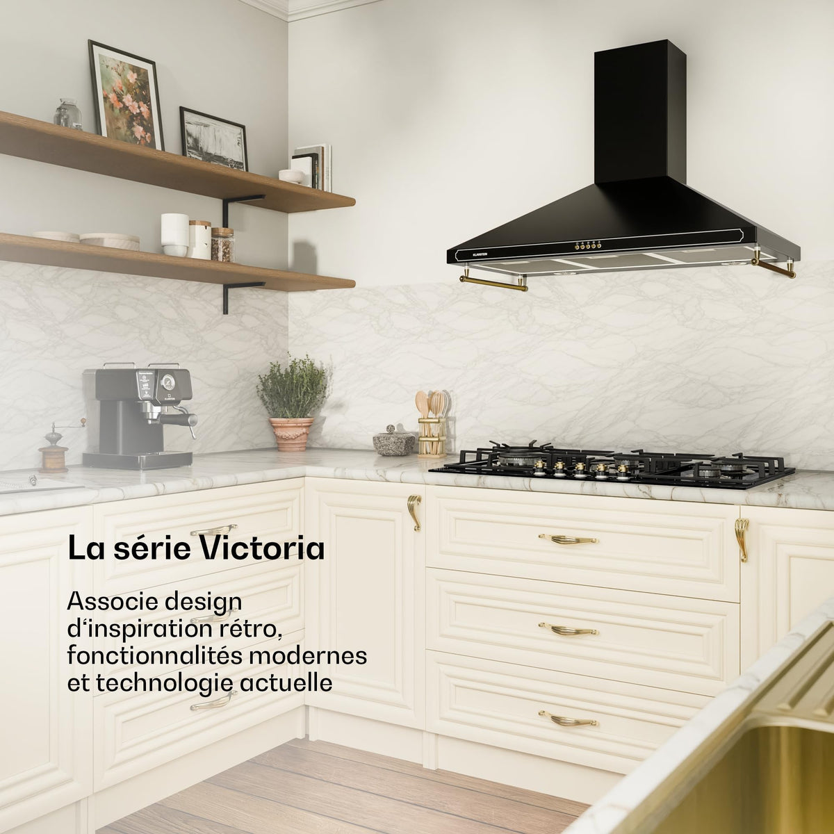 Klarstein Table de Cuisson à Gaz avec 5 Brûleurs – Plaque de Cuisson Encastrable 11100W, Surface en Acier Inoxydable, Compatible GPL