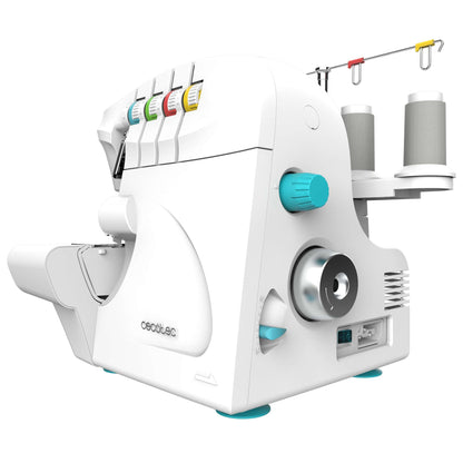 Cecotec Machine à Coudre Bellecouture Overlock, Vitesse 1100 tr/min, Pression du Pied-De-Biche Réglable, Entraînement Différentiel, Fonctions de Point à 4 Fils et Kit d'Accessoires