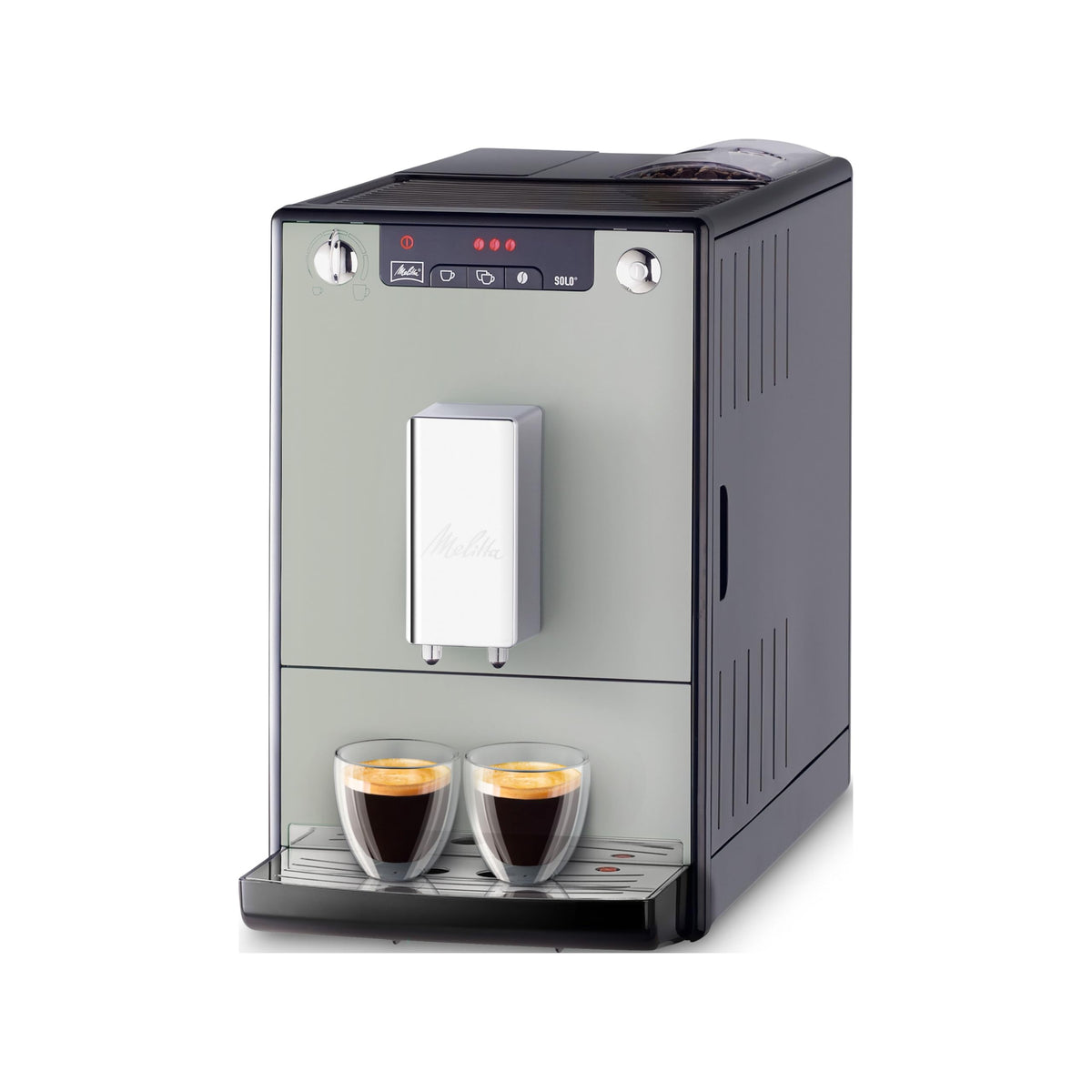 Melitta Solo Sandy Grey, Machine à Café à Grains avec Broyeur et Système d'Extraction des Arômes, Affichage LED, Mode 1 à 2 Tasses, Expresso, Automatique, E950-777, 1400W