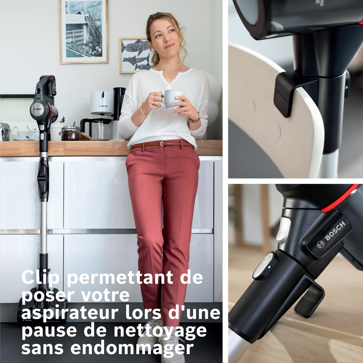Bosch Electroménager Unlimited 7, BBS712A, aspirateur Balai, 2 Batteries 3.0 Ah Power for All, autonomie de 40 Min par Batterie, Tube Flexible, Poids léger, Accessoires, éclairage LED, Anthracite