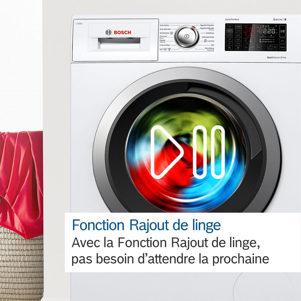 Bosch WGB256A2FR, Série 8, Lave-linge front, 10 kg, 1600 trs/min, Blanc