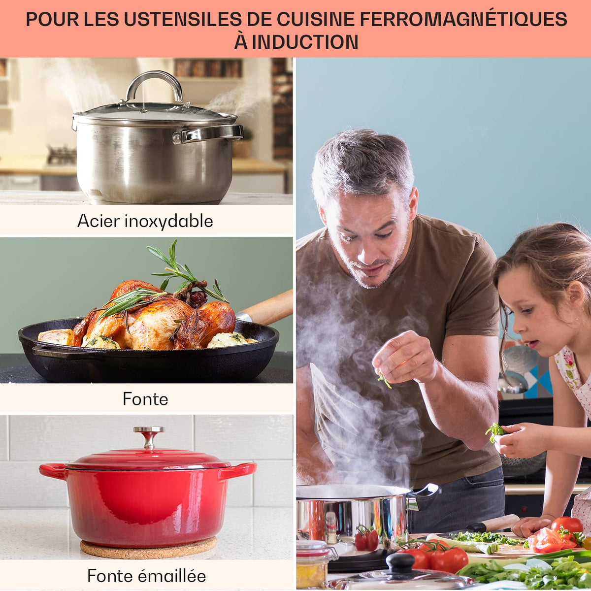 Klarstein Plaque de Cuisson Electrique à Induction 9300W, Plaque Encastrées 5 Feux, Tables de Cuisson Encastrable, Contrôle Tactile, Rechaud pour la Cuisine