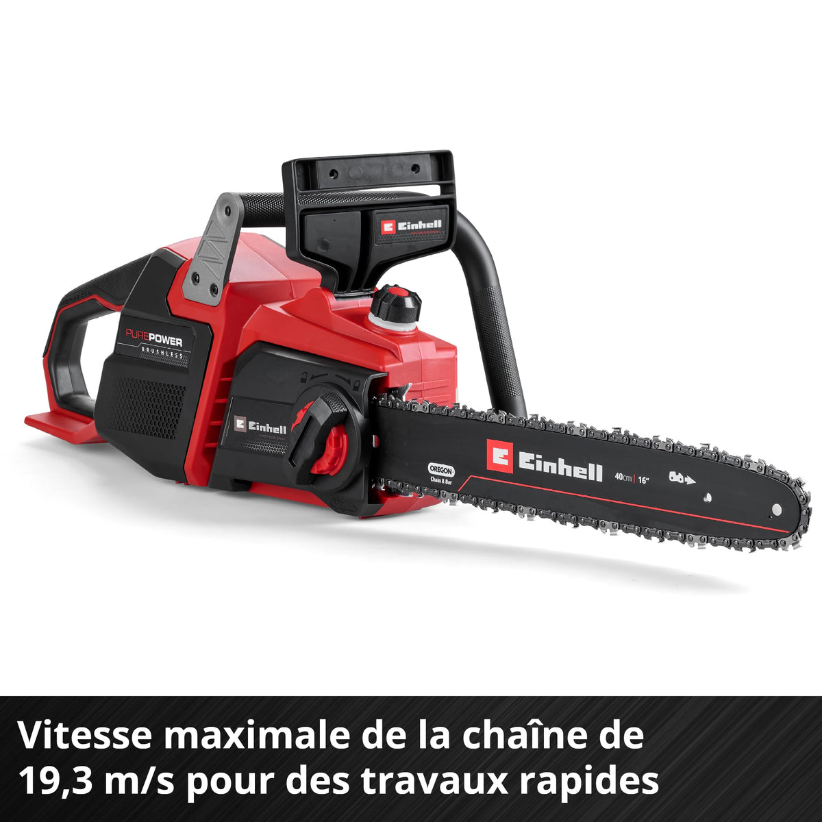 Einhell Professional Tronçonneuse sans fil GP-LC 36/40 Li BL-Solo (36 V, longueur de coupe 38 cm, moteur sans charbon, vitesse de chaîne de 19 m/s, lubrification automatique, sans batteries)