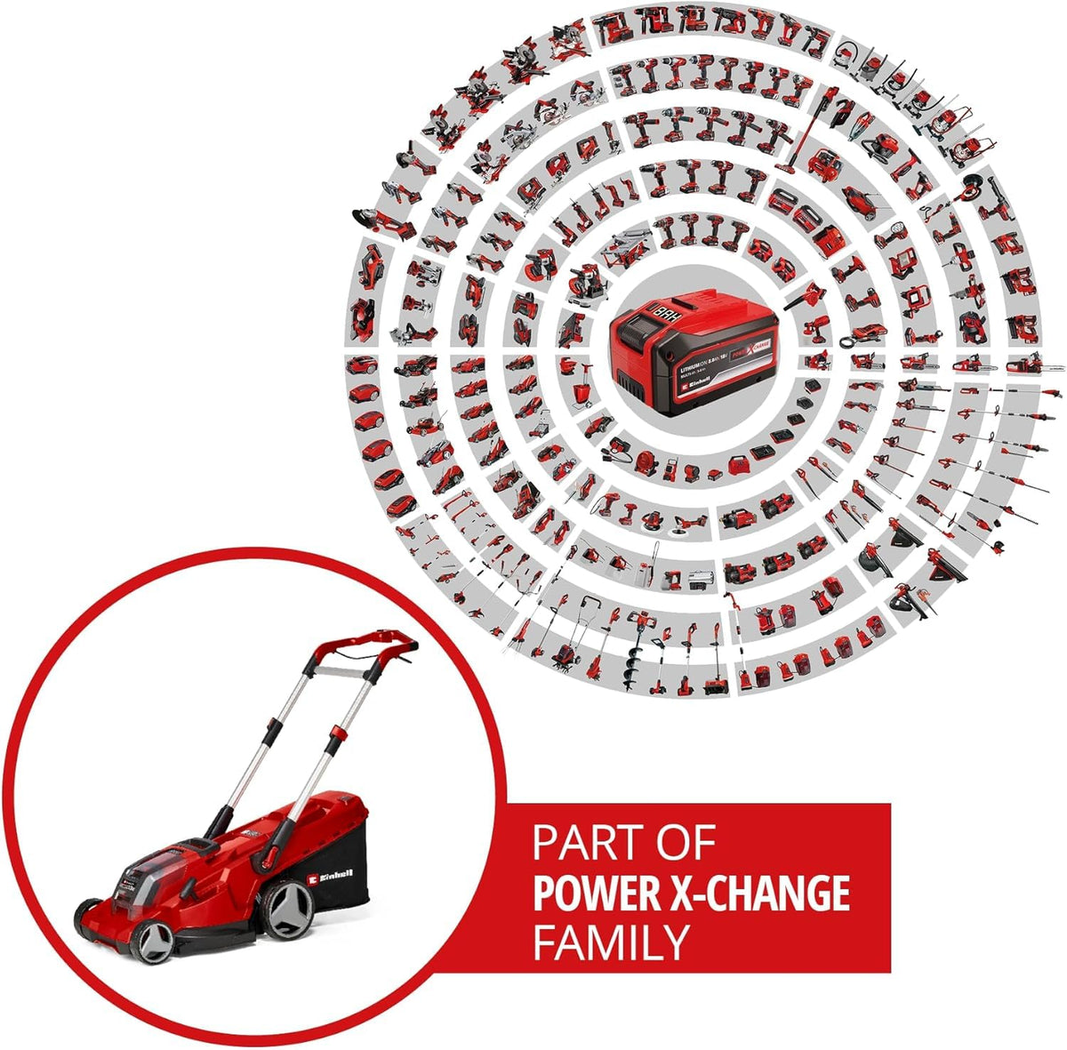 Einhell Professional Tondeuse à gazon sans fil RASARRO 36/42 Kit Power X-Change (36V, largeur de coupe: 42 cm, Bac 50L, moteur sans charbon) Livré avec 2 Batteries 5,2 Ah + Chargeur double