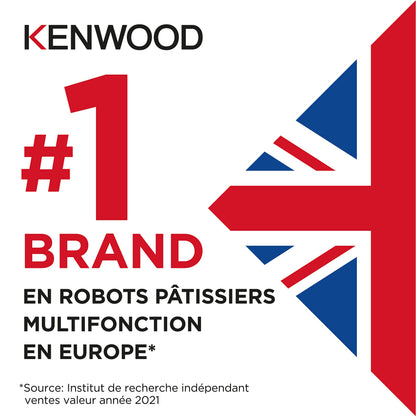 Kenwood Titanium Chef Baker KVC85.004SI Robot Patissier avec Balance Intégrée, Inclus Ensemble Pâtisserie 3 Pièces, Bol de Mélange de 5L et 3.5L, Régulateur de Vitesse Progressif, 1200W, Argenté