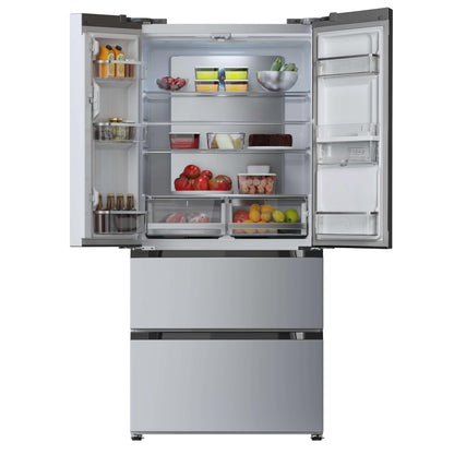 Cecotec Réfrigérateur à Double Porte en Inox avec Distributeur d'Eau de 510 L Bolero CoolMarket FD 510 WD Inox E. 183 cm de Hauteur, 84 cm de Largeur, Moteur Inverter Plus, NoFrost Total