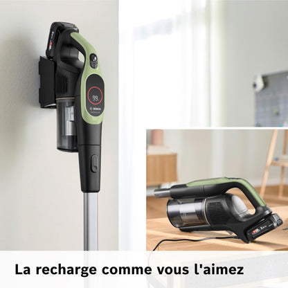 Bosch, aspirateur Balai sans Fil, Unlimited 9, Batterie 3.0 Ah, Technologie MicroClean, bac à poussières Facile à Vider, éclairage LED, Vert, BBS921TBA