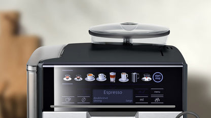 Siemens Set, machine à café tout automatique, EQ6 plus s500, aromaDouble Shot, système autoMilk Clean, gris/noir TE655203RW + BRITA Intenza filtre à eau TZ70003