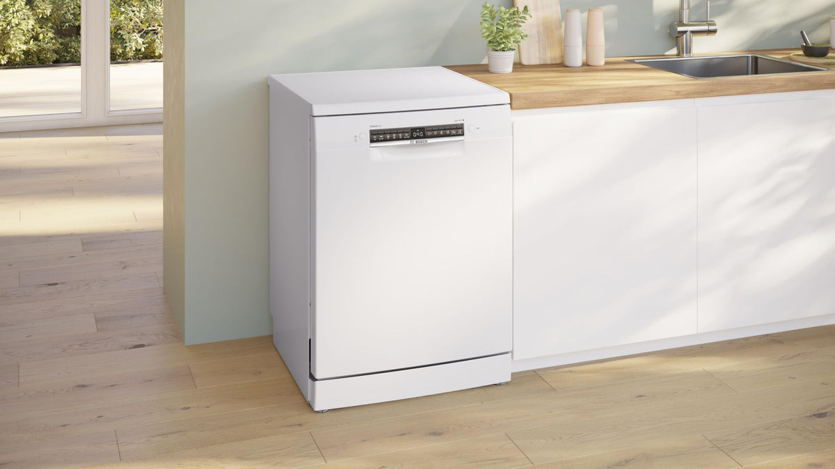 Bosch SMS4EMW01F, Série 4, Lave-vaisselle 60 cm, Pose libre, Blanc