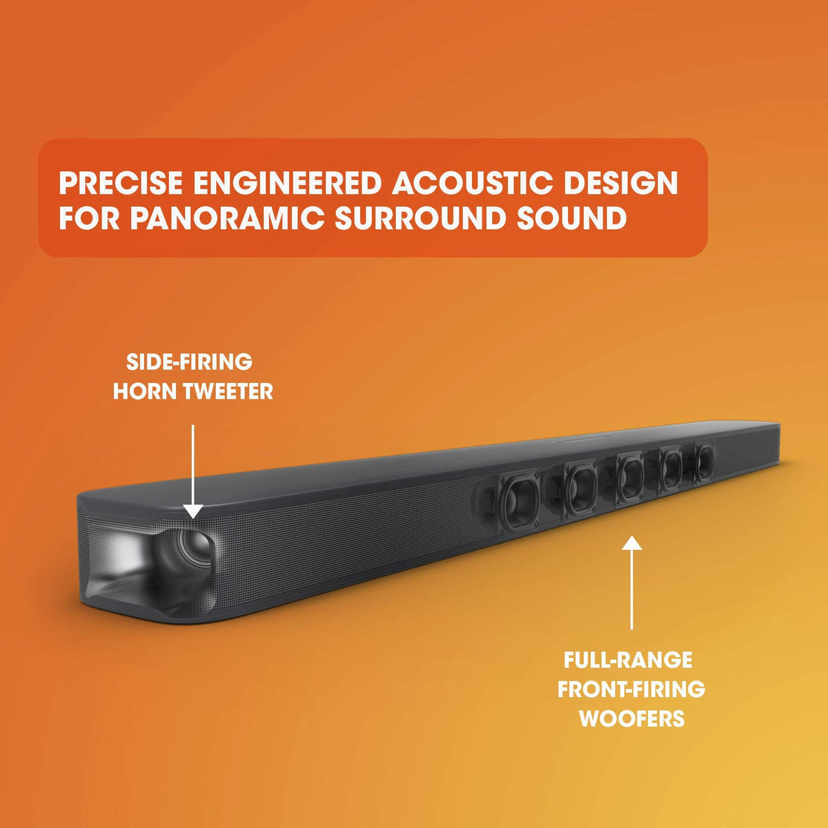 JBL Barre de Son Surround Bar 5.1 - Système de Divertissement Exclusif Amazon, capacités de Streaming et Caisson de Basses, Compatible avec Amazon Ale