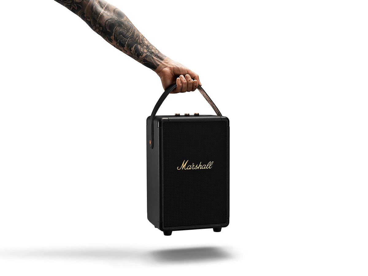 Marshall Tufton Haut-parleur de fête Bluetooth portable d'extérieur, résistant à l'eau IPX2 - Noir et laiton