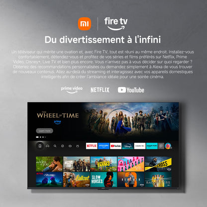 XIAOMI TV F Pro 55, 140 cm (55 Pouces), 4K UHD QLED, Smart TV, Fire TV, Contrôle Vocal Alexa, HDR10+, Mode Game Boost 120Hz, MEMC, 2Go+32Go, Compatible avec AirPlay