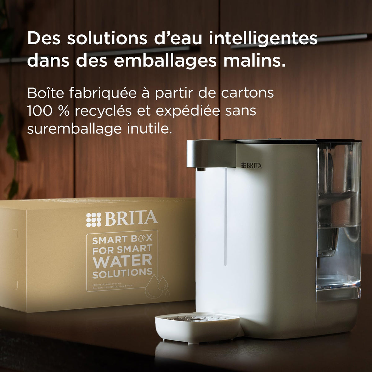 BRITA Cube Distributeur d'eau filtrée chaude ou tempérée (4.0 L) différentes tailles de contenants pré-enregistrés, technologie UV-C & filtre à eau MAXTRA PRO Expert anti-tartre inclus
