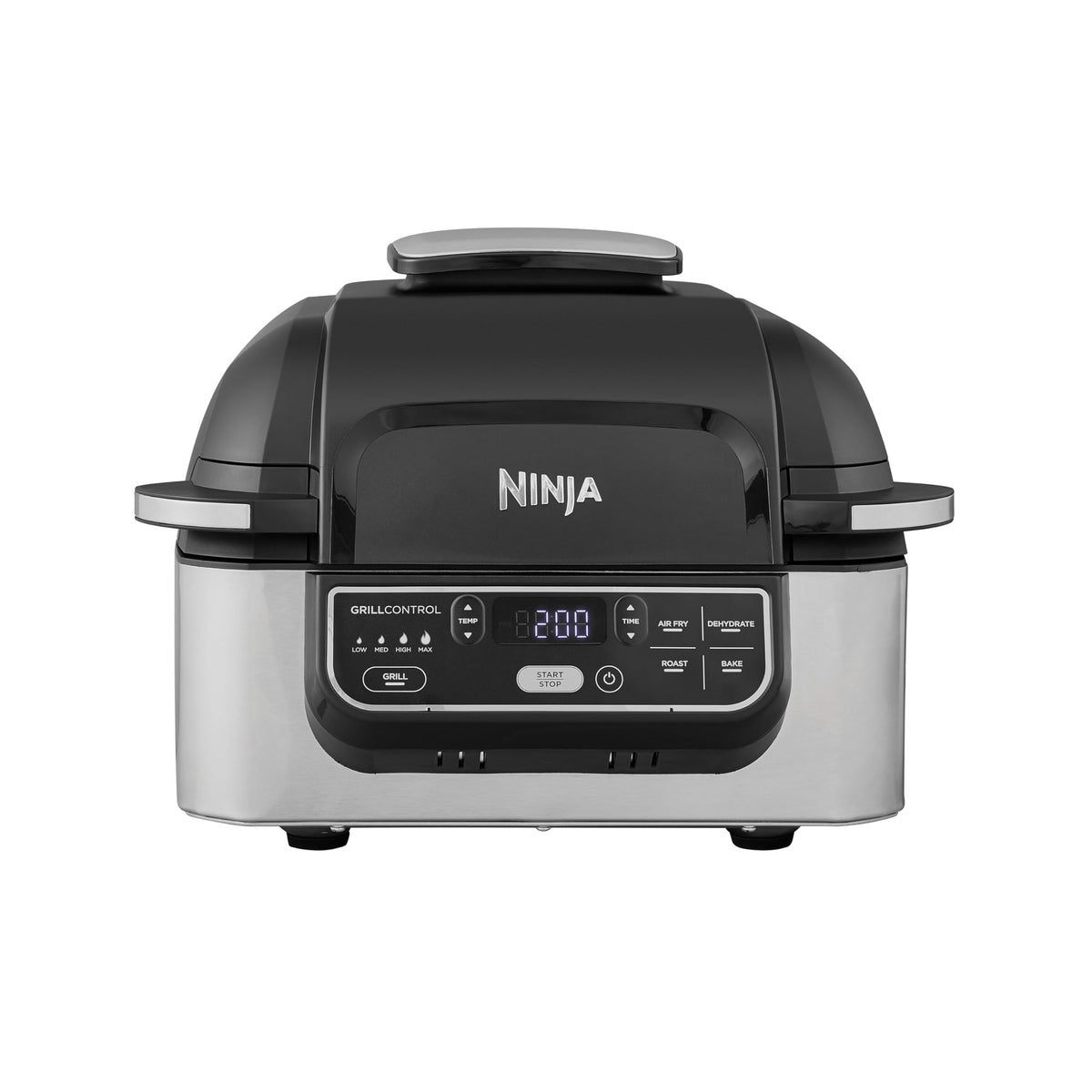 Ninja Foodi Grill & Air Fryer, 5,7L, 5 Fonctions de Cuisson Air Fry, Grille, Cuit, Rotis et bien plus, Pièces Lavables au Lave-vaisselle, Noir/Argent AG301EU