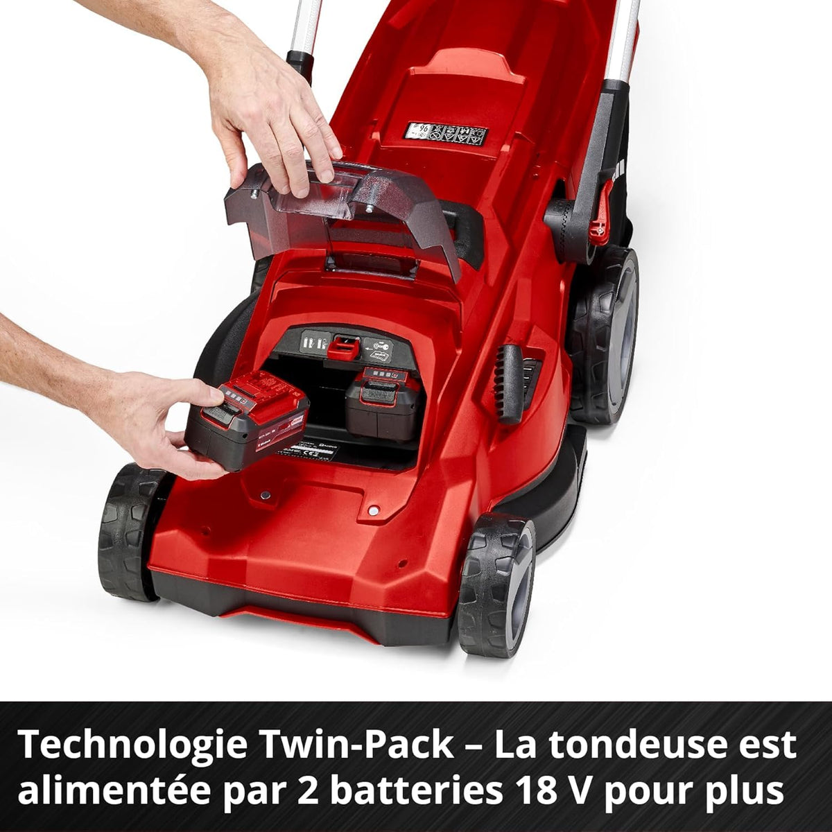 Einhell Professional Tondeuse à gazon sans fil RASARRO 36/42 Kit Power X-Change (36V, largeur de coupe: 42 cm, Bac 50L, moteur sans charbon) Livré avec 2 Batteries 5,2 Ah + Chargeur double