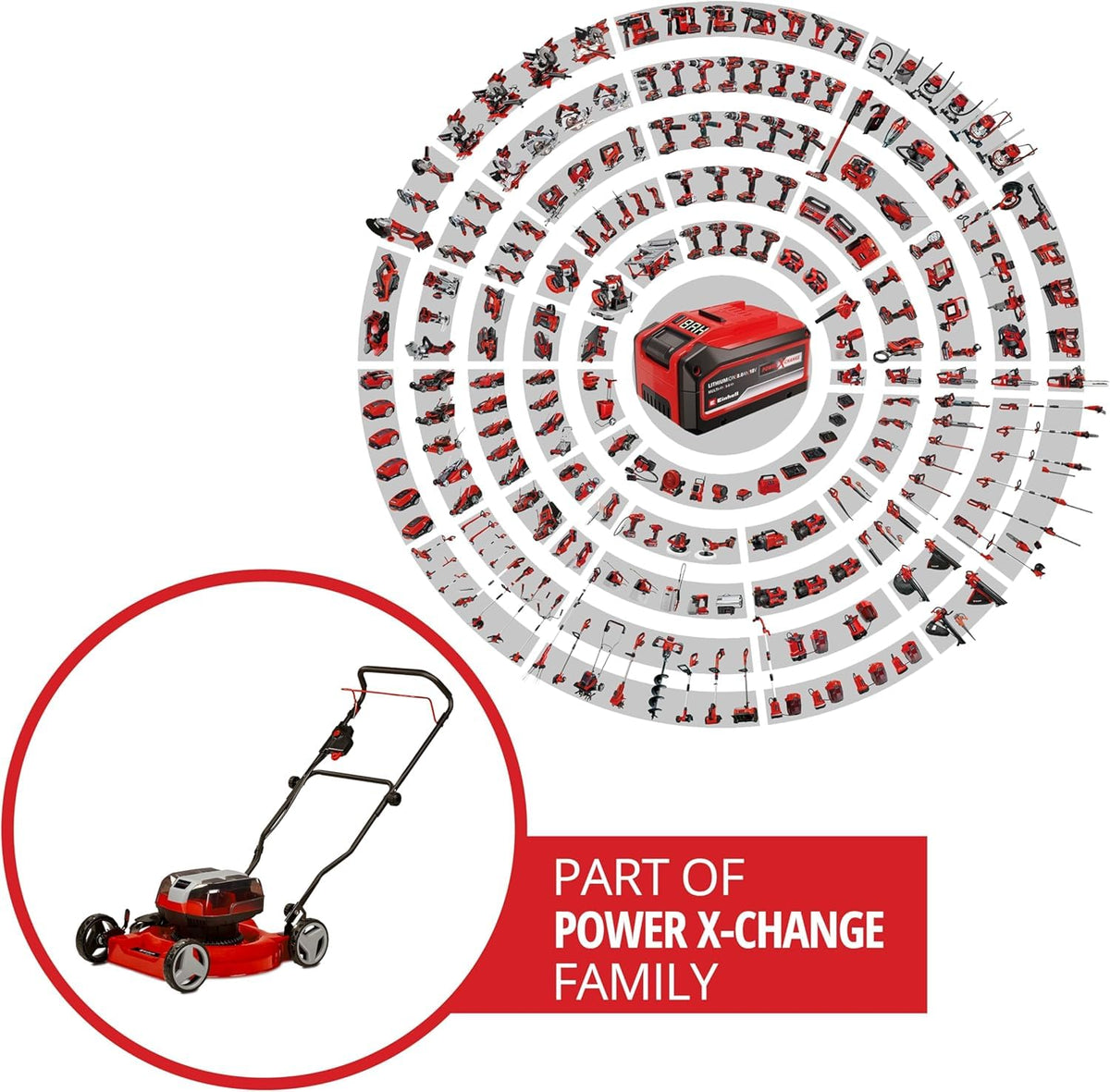 Einhell Tondeuse à gazon sans fil GE-CM 36/48 Li M-Solo Power X-Change (36 V, 48 cm largeur de coupe, jusqu'à 1000 m², fonction mulching) Livré sans Batterie ni Chargeur