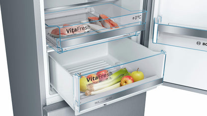 Bosch KGE39ALCA- Série 6, Réfrigérateur combiné pose-libre, 201 x 60 cm, Inox