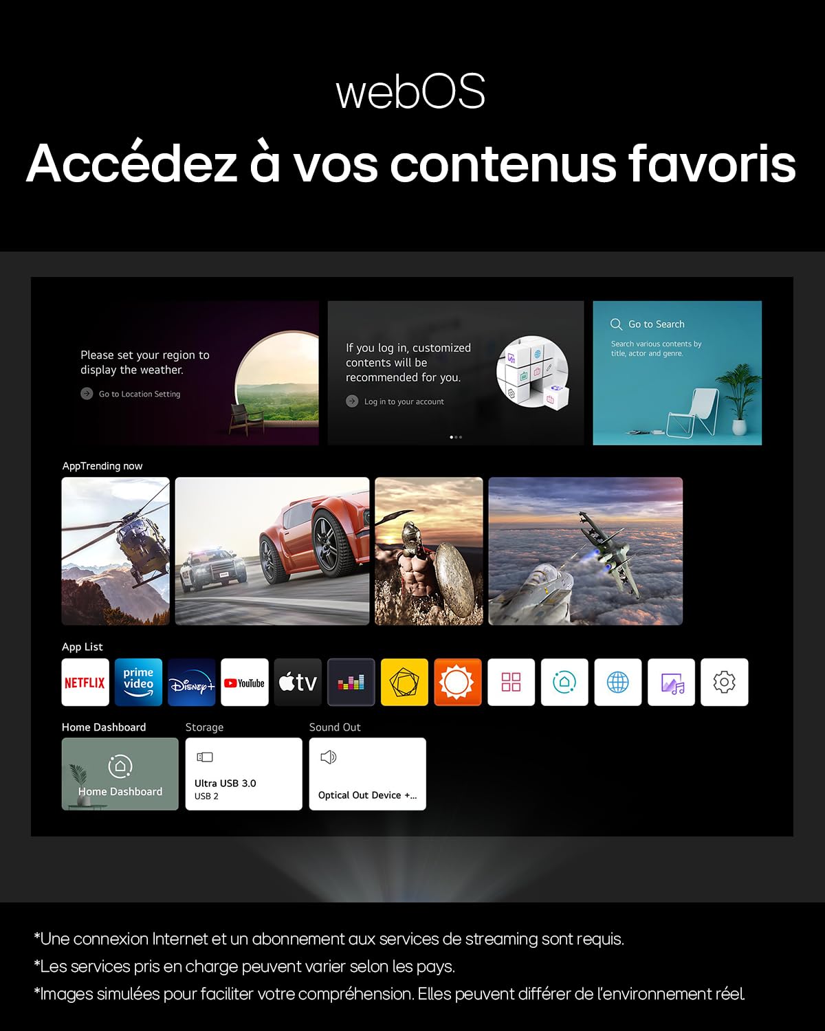 LG CineBeam Vidéoprojecteur Laser HU715QW Home Cinema 2500 Lumen, 4K UHD 2160p, Projection Entre 80"~120", LG Smart webOS 6.0, Bluetooth Audio, Haut-parleurs intégrés (2x20W)