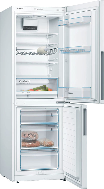 Bosch KGV33VWEAS, Série 4, Réfrigérateur congélateur, Pose libre, 176 x 60 cm, 195 L / 94 L, Blanc