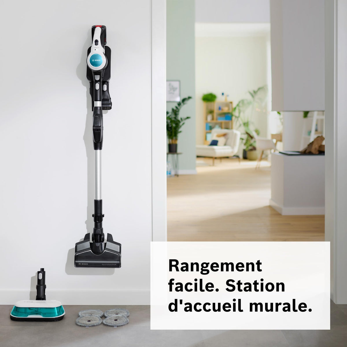 Bosch, aspirateur sans Fil 2 en 1, Unlimited 7 ProHygiène, Brosse Aqua 2 en 1, la Brosse motorisée AllFloor DynamicPower, Blanc, BCS71HYG2