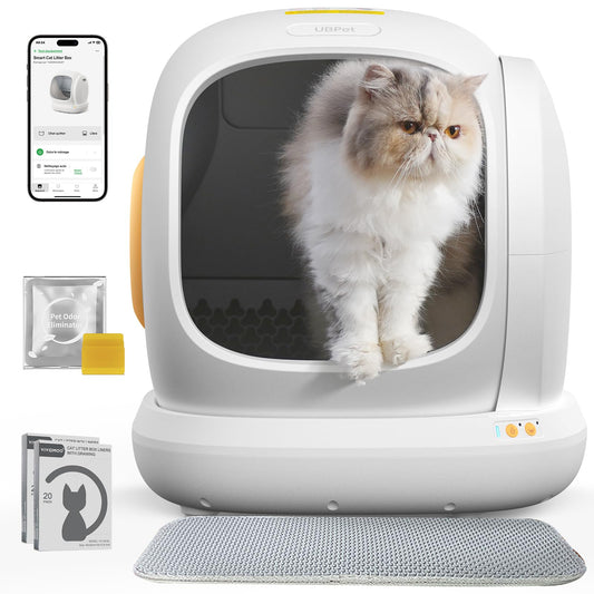 Wolmds Litière Chat Autonettoyante UBPet C20 – Bac Litière Automatique 75L, Idéal pour Plusieurs Chats, Anti-Fuites, Anti-Odeur, Sécurité Renforcée