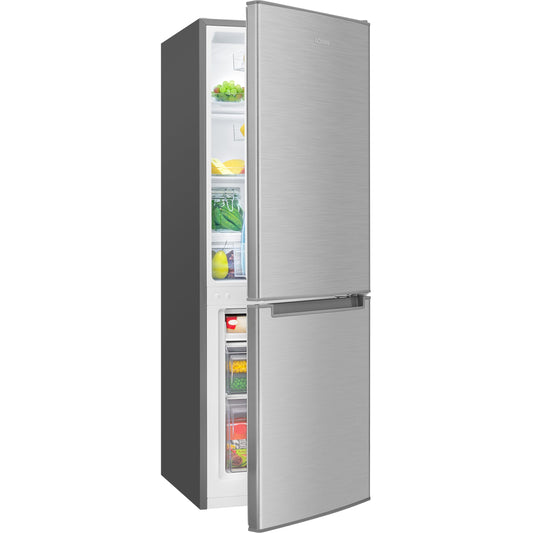 Bomann, Réfrigérateur et Congélateur 173L Inox KG7359 - Réfrigérateur 121L, Congélateur 52L, Éclairage LED, Contrôle Température, Alarme Ouverture, Économie Énergie, Dimensions 142,5x49,5x56 cm
