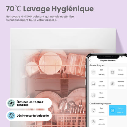 COMFEE' CDWPB1215PB-EU Lave-vaisselle Entièrement Intégré avec 12 Couverts, Lavage Cloud Wash, Séchage Supplémentaire, Lave-vaisselle Encastrable avec Démarrage Différé, Lavage Rapide - Blanc