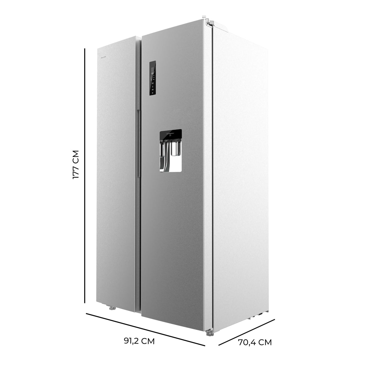 Cecotec Réfrigérateur Américain Bolero CoolMarket SBS 559 Inox E, 559 L, 177 cm x 90 cm, Classe E, Système Multi Air Flow, Total No Frost, Moteur Inve