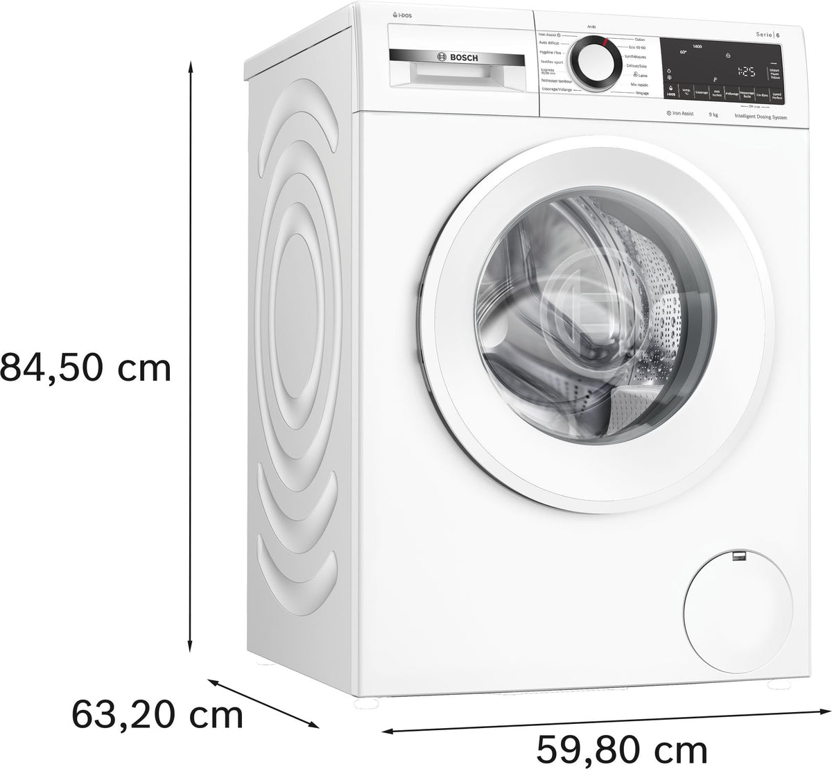 Bosch WGG244F1FR, Série 6, Lave-linge Pose-libre, 9 kg, 1400 trs/min, Blanc