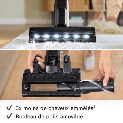 Bosch, aspirateur Balai sans Fil, Unlimited 9, Batterie 3.0 Ah, Technologie MicroClean, bac à poussières Facile à Vider, éclairage LED, Vert, BBS921TBA