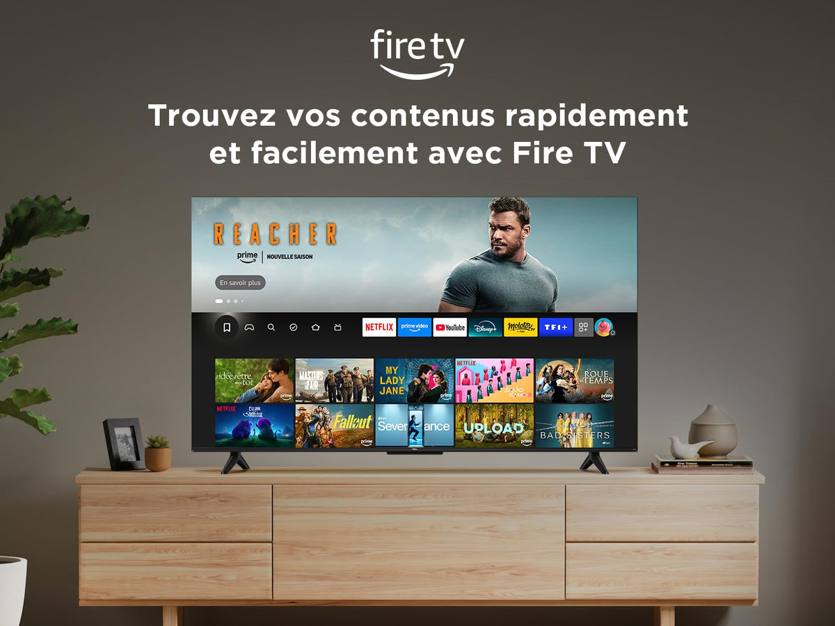 TCL 85T6C Fire TV 85 Pouces QLED 4K UHD Smart TV, HDR (Multi-Format), Dolby Atmos, Motion Clarity, Game Master, Télécommande vocale Alexa