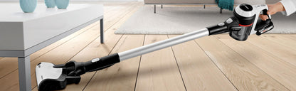 Bosch Electroménager Unlimited 6, BCS611AM, aspirateur Balai Rechargeable sans Fil, autonomie de 30 Min, performant sur différents Types de Sol, Accessoires Inclus, Blanc